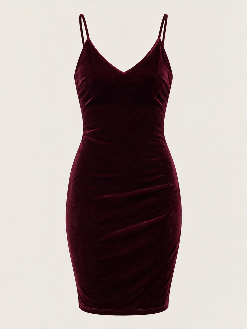Lulus Burgundy Velvet Mini Bodycon Dress Strappy V Neck Open Back Size M